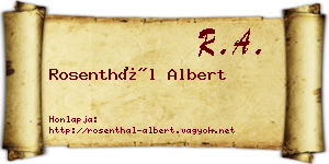 Rosenthál Albert névjegykártya