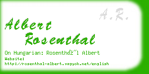 albert rosenthal business card